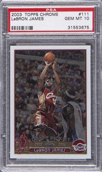 2003-04 Topps Chrome #111 LeBron James Rookie Card - PSA GEM MT 10